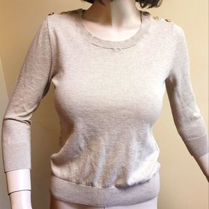 Cream Banana Republic Factory Sweater with Gold Buttons, Size Extra Small